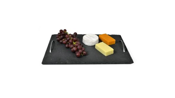 Slate Tray Chrome Handles 40 x 28cm