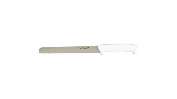 Genware 8'' Bread Knife White (Serrated)