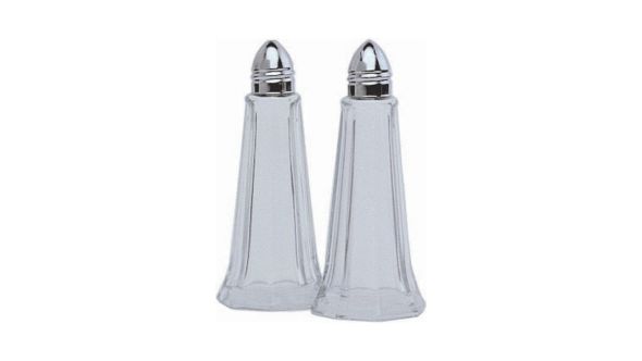 Glass Lighthouse Salt Shaker Silver Top - Genware