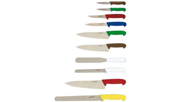 10 Piece Colour Coded Knife Set + Knife Case - Genware