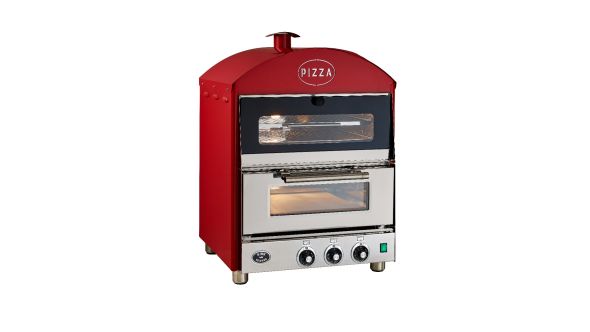 King Edward PK1W Pizza King Oven - Single Deck With Warmer - Red