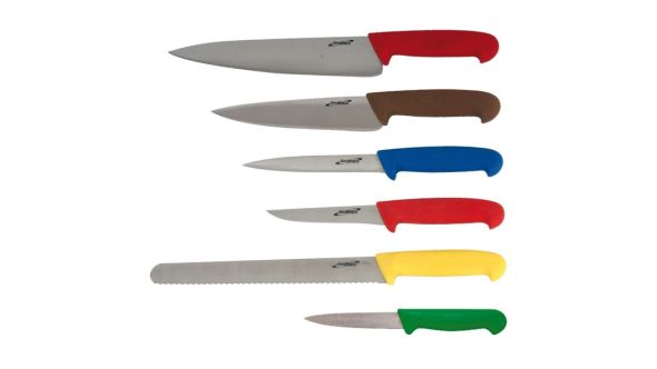 6 Piece Colour Coded Knife Set + Knife Wallet - Genware