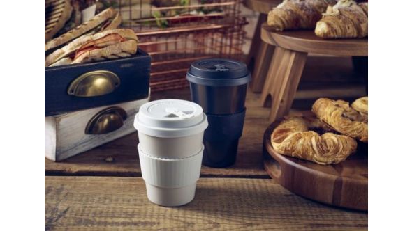 Grey Reusable Bamboo Fibre Coffee Cup 35cl/12.25oz