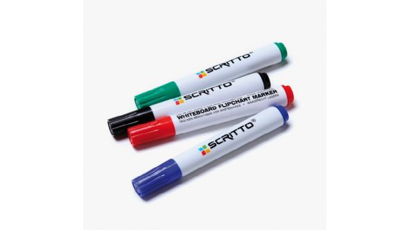 Mixed Colour Dry Wipe Markers. Pack of 4