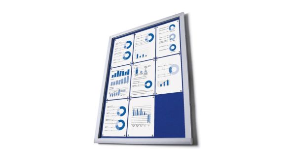 12 x A4 Economy Wall Mounted Lockable Felt Notice Board. (State felt colour)