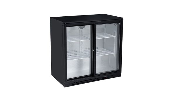 Blizzard LOWBAR2SL Low Height Bar Bottle Cooler - Double Sliding Doors 168 Bottles