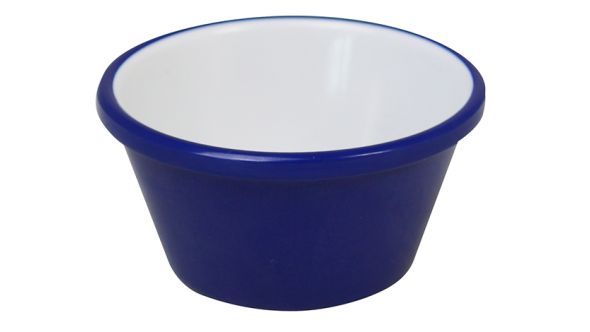 Melamine Ramekin Navy Blue & White Plain 2oz/59ml - pk 12