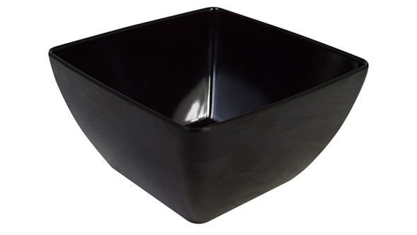 Melamine Square Bowl Black 19cm MB19B