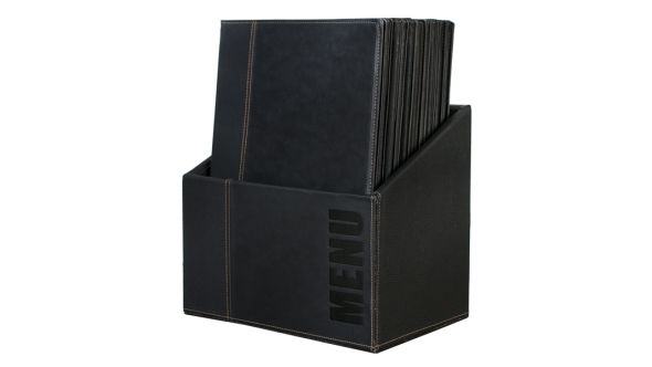 Contemporary Menu Box + 20 A4 Black Menus - Genware