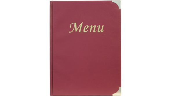 A4 Menu Holder Wine Red 8 Pages - Genware