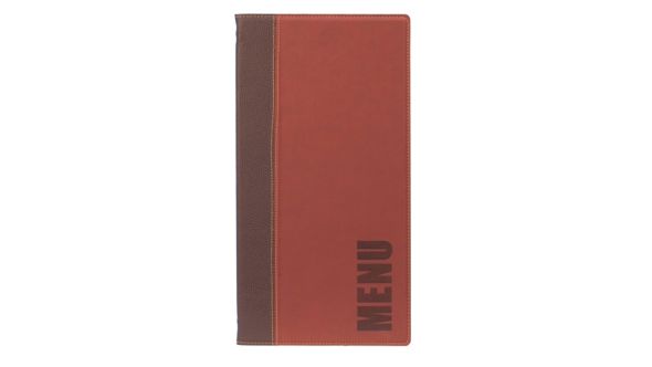 Contemporary Long Menu Holder Wine Red 4 Page - Genware