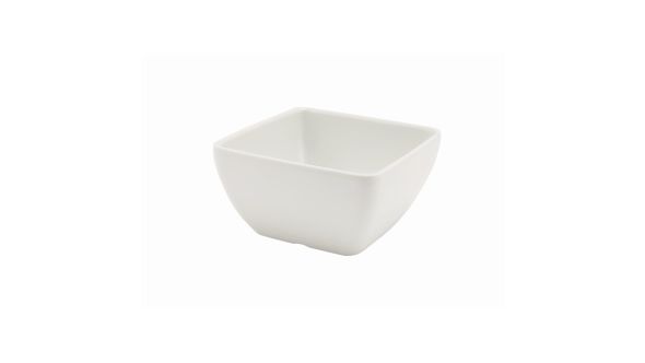 White Melamine Curved Square Bowl 10.5cm - Genware