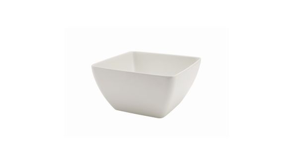 White Melamine Curved Square Bowl 19cm - Genware