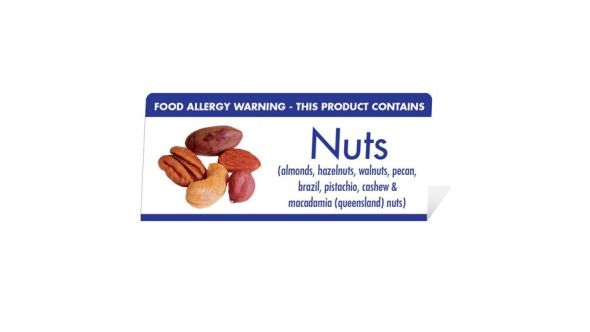 Allergen Warning Buffet Tent Notice "This Product Contains Nuts" BT003