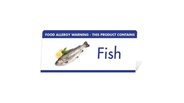 Allergen Warning Buffet Tent Notice "This Product Contains Fish" BT008