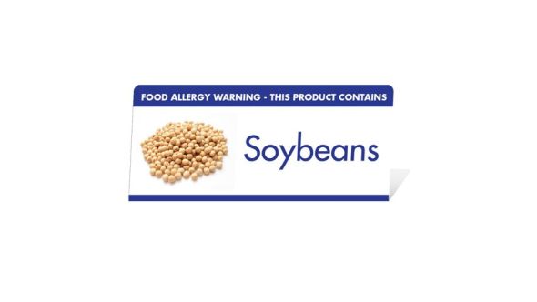 Allergen Warning Buffet Tent Notice "This Product Contains Soybeans" BT0010