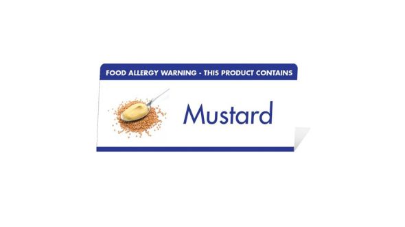 Allergen Warning Buffet Tent Notice "This Product Contains Mustard" BT0013