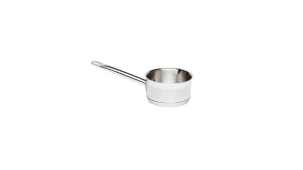 Genware Milkpan W/Pouring Lips 1L 14cm Dia 8cm High