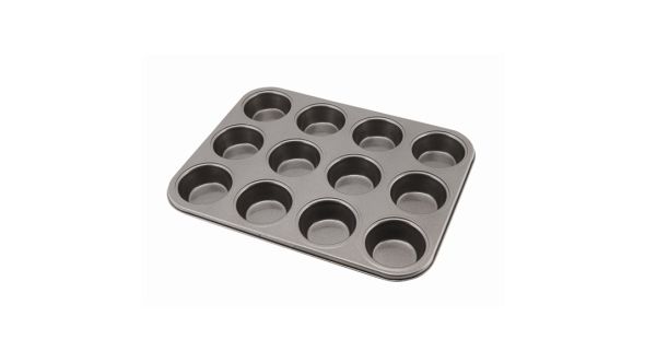 Carbon Steel Non-Stick 12 Cup Muffin Tray - Genware