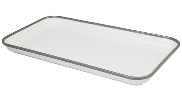 Melamine Tray White With Grey Rim 18 x 33 cm MT1833G