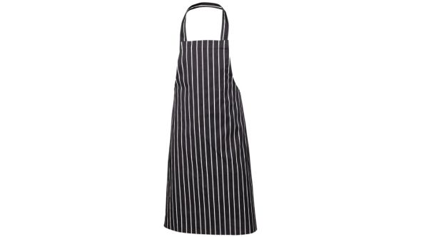 Navy Butchers Stripe Bib Apron 70cm X 100cm - Genware