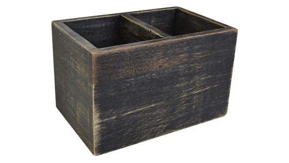 Black Washed Wooden Condiment Holder NAT-CBB