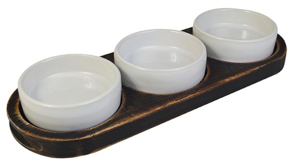 Black Washed Wooden Dips Tray NAT-DTB