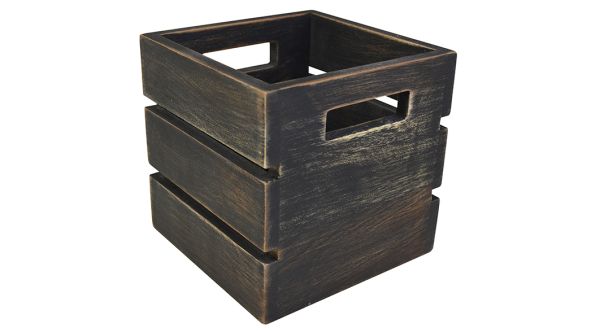 Black Wash Mini Wooden Crate NAT-MCB