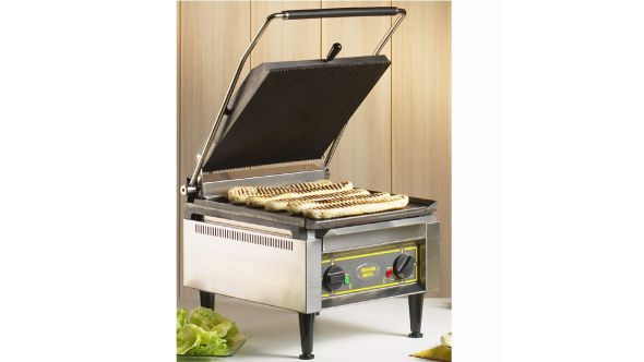 Roller Grill PANINI XLE L Extra Large Single - Ribbed Top & Flat Base Plates Contact Grill