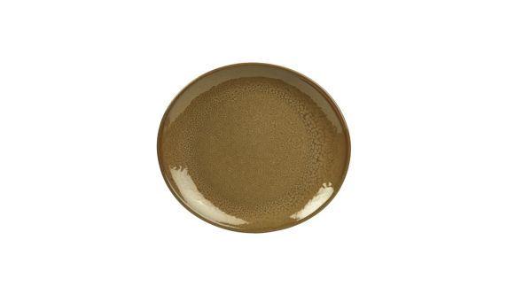 Terra Stoneware Rustic Brown Oval Plate 21x19cm - pk 6