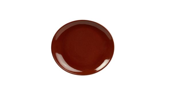 Terra Stoneware Rustic Red Oval Plate 21x19cm - pk 6