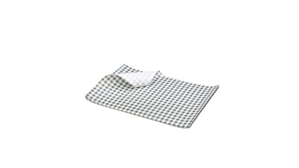 Greaseproof Paper Gingham Print Black 25X20cm - Genware