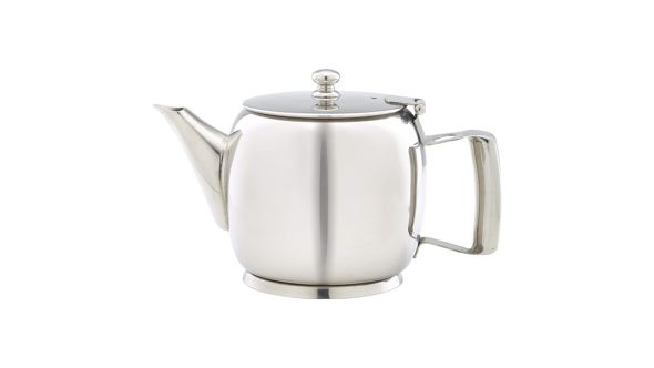 Polished Stainless Steel Premier 2 or 3 Cup Teapot 60cl/20oz - Genware PRMT20