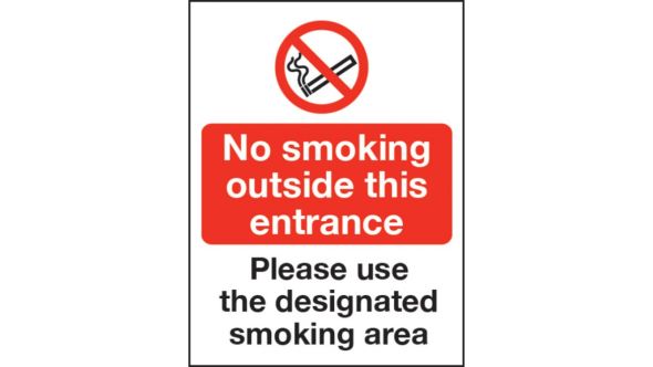 No smoking outside/ Use smoking areas - Cafe / Restaurant / Bar Sign 200x150mm