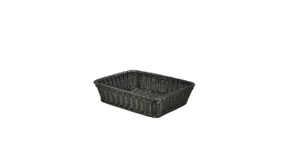 Polywicker Display Basket Black 36.5X29X9cm - Genware