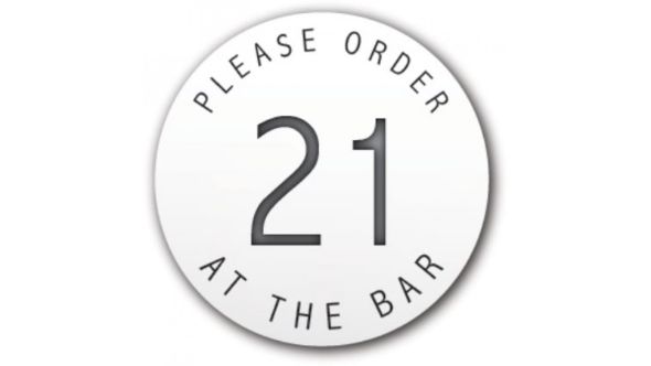 Table Number Discs White for Restaurant / Cafe / Pub - Please Order At The Bar - Pk 10