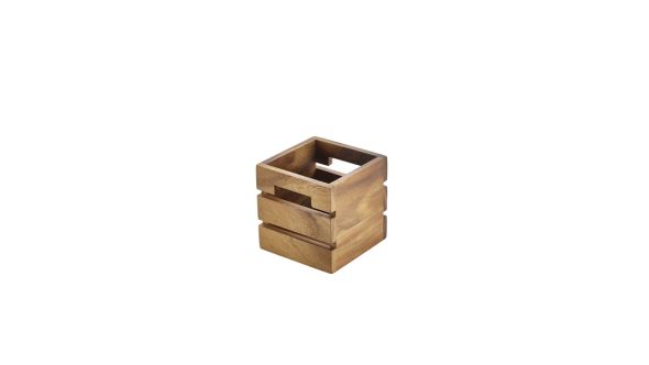 Acacia Wood Box/Riser 12x12x12cm - Genware