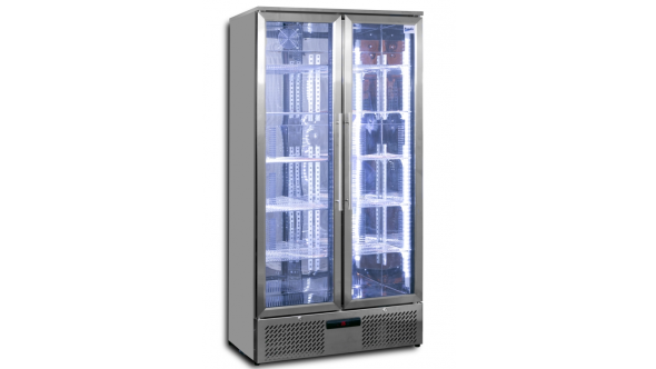 Prodis NT20ST-HC Double Door Stainless Steel Finish Upright Bottle Cooler 340L