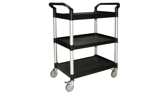 Black Bus Cart Triple Tier Trolley 851mm - PLBC3316B