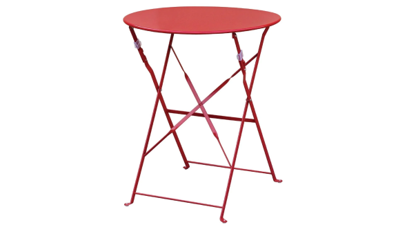 Bolero Red Pavement Style Steel Table 595mm