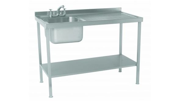 Parry Single Bowl Right Hand Drainer Sink - Stainless Steel L1000 x W600 x W900 - SINK1060R