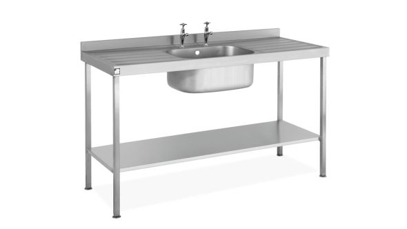 Parry Single Bowl Double Drainer Sink - Stainless Steel  L1200 x W600 x W900 - SINK1260SBDD