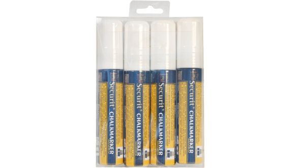 Chalkmarkers 4 Pack White Large - Genware