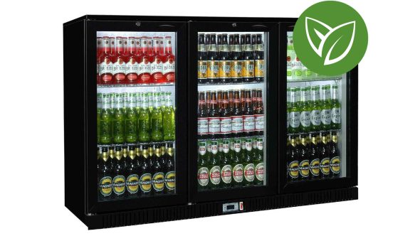 Sterling Pro SP3HC-BS Black 3 Door Sliding Bottle Cooler 300L 274 Bottles