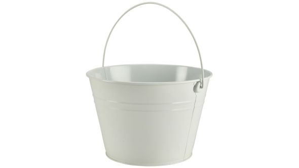 Stainless Steel Serving Bucket 25cm Dia White