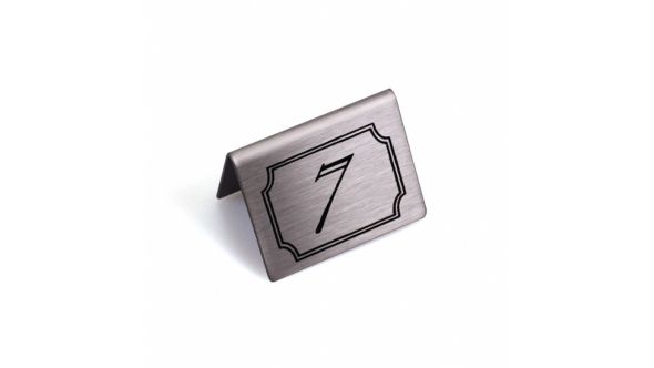 Stainless Steel Restaurant / Pub / Cafe Table Numbers - 50x50mm - Single Number