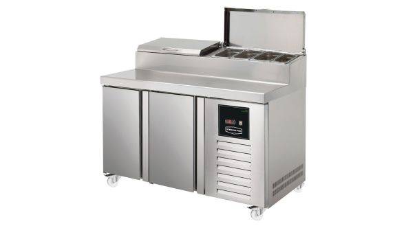  Sterling Pro SPPZ-135 Pizza Prep 2 Door Counter, 290 Ltrs + 8 x GN 1/4