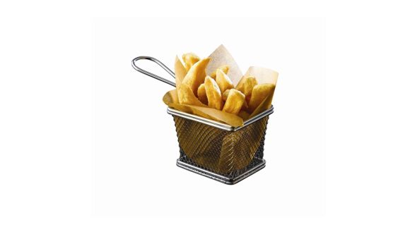 Serving Fry Basket Rectangular 12.5 X 10 X 8.5cm - Genware