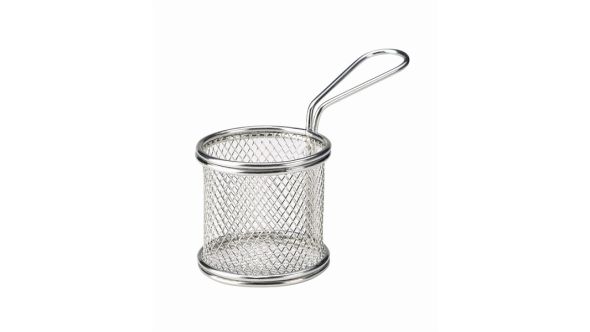 Serving Fry Basket Round 8X7.5cm - Genware