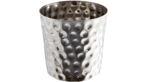 Stainless Steel  Serving Cup Hammered 8.5 x 8.5cm - Genware